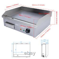 Commercial Electric Griddle Flat Top Grill Hot Plate BBQ Grill Countertop 3000W
