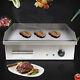 Commercial Electric Grill Griddle Flat Top Grill 3000w Hot Plate Bbq Countertop