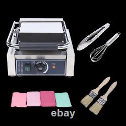 Commercial Electric Panini Press Grill Griddle Plate Flat Sandwich Steak Maker