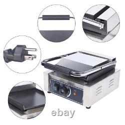 Commercial Electric Panini Press Grill Griddle Plate Flat Sandwich Steak Maker