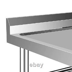 Commercial Food Prep Table Sink Bowl Stainless Steel Kitchen Sink 1206080cm