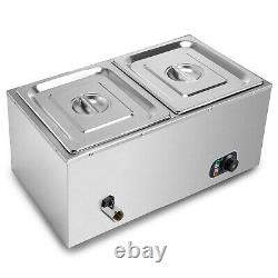 Commercial Food Warmer Bain Marie Steam Table Countertop 2-6 Pots Soup Station