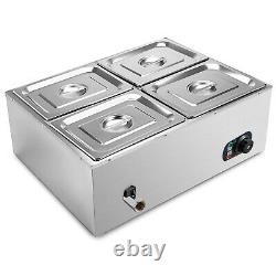 Commercial Food Warmer Bain Marie Steam Table Countertop 2-6 Pots Soup Station