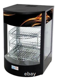 Commercial Hot Food Pie Pizza Slice Curved Glass Warmer Display Cabinet