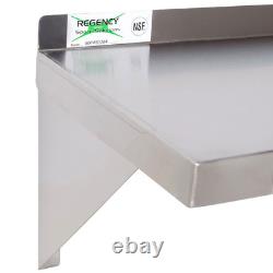 Commercial Kitchen 12 x 84 Stainless Steel Wall Shelf 340 lb. Capacity Shelve