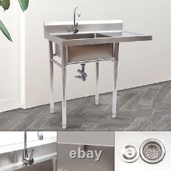 Commercial Kitchen 18x16 inch Utility & Prep Sink Stainless Steel Table with Sink