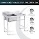 Commercial Kitchen Bar Sink With Drainboard Stainless Steel Worktable With Sink