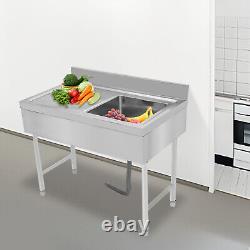 Commercial Kitchen Sink 1 Compartment Prep Table Stainless Steel single Sink