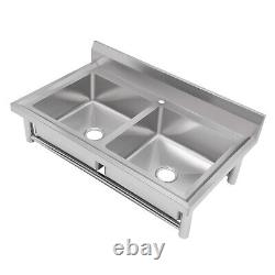 Commercial Kitchen Sink Double-basin Free Standing Sink 201 Stainless Steel