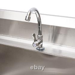 Commercial Kitchen Sink Prep Table With Faucet Stainless Steel Single Compartment