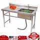 Commercial Kitchen Sink Prep Table With Faucet Stainless Steel Single Compartment