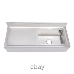 Commercial Kitchen Sink Prep Table with Faucet Stainless Steel Single Compartment