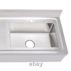 Commercial Kitchen Sink Prep Table with Faucet Stainless Steel Single Compartment