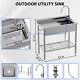 Commercial Kitchen Sink Prep Table With Workbench Single Faucet Stainless Steel