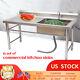 Commercial Kitchen Sink Prep Table Withfaucet, Stainless Steel Single Compartment