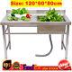 Commercial Kitchen Sink Prep Table Withfaucet Stainless Steel Single Compartment