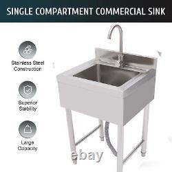 Commercial Kitchen Sink Stainless Steel Catering Bowl Warewashing Basin+Drainer
