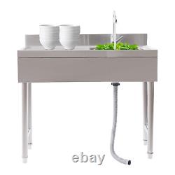 Commercial Kitchen Sink Stainless Steel Prep Table Sink For Catering Restaurant