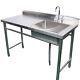 Commercial Kitchen Sink Stainless Steel Restaurant Sink Drain Board With Tap