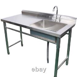 Commercial Kitchen Sink Stainless Steel Restaurant Sink Drain Board With Tap