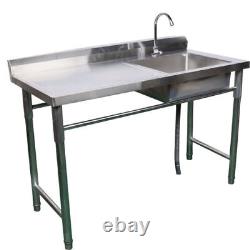 Commercial Kitchen Sink Stainless Steel Restaurant Sink Drain Board With Tap