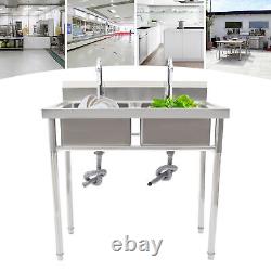 Commercial Kitchen Sink Stainless Steel Utility Prep Skin 1/2 Bowl & Drainboard