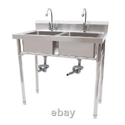 Commercial Kitchen Sink Stainless Steel Utility Prep Skin 1/2 Bowl & Drainboard