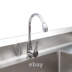 Commercial Kitchen Sink Stainless Steel Utility Prep Skin 1/2 Bowl w Drainboard