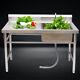 Commercial Kitchen Tub Prep Table Withfaucet Stainless Steel Single Compartment