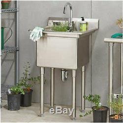 Commercial Kitchen Utility Sink withFaucet, Indoor/Outdoor
