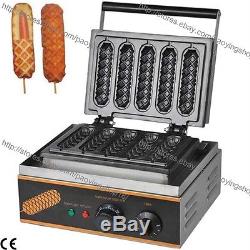 Commercial Nonstick Electric French Hot Dog on A Stick Waffle Maker Iron Machine