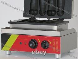 Commercial Nonstick Electric Hot Dog Pene Waffle Dog Maker Iron Machine Baker