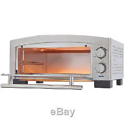 Commercial Pizza Oven Electric Kitchen Countertop Stainless Steel Bake Food Deck