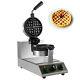 Commercial Round Waffle Maker Belgian Nonstick Rotated 1100w Electric 110v Steel