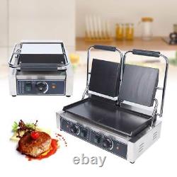 Commercial Sandwich Press Grill Griddle Panini Maker Smooth Flat Surface Steak