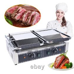 Commercial Sandwich Press Grill Griddle Panini Maker Smooth Flat Surface Steak