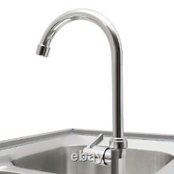 Commercial Sink 304 Stainless Steel Kitchen Utility Sink +2 Drainers & 2 Shelves