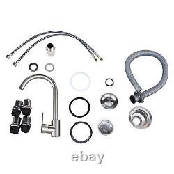Commercial Sink Kit Stainless Steel Kitchen Utility Sink With Faucet 23.62 Wide