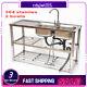 Commercial Sink Sink With Drainboard Faucet Utility Sink Set 304 Stainless Steel