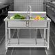 Commercial Sink Stainless Steel 2 Compartment Heavy Duty Free Standing Sink