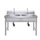 Commercial Sink Stainless Steel Kitchen Utility Sink + 2 Prep Table 39.3x 31.5