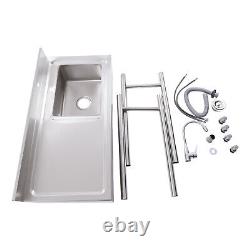 Commercial Sink Stainless Steel Kitchen Utility Sink One Compartment Prep Table
