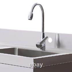 Commercial Sink Stainless Steel Kitchen Utility Sink One Compartment Prep Table