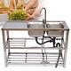 Commercial Sink Stainless Steel Sink With Drainboard Faucet Utility Sink Set Usa