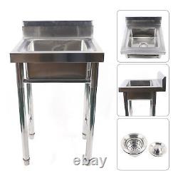 Commercial Sink Stainless Steel Tub Mop Sink With Legs Cafe Laundry Trough 20'