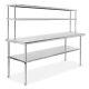 Commercial Stainless Steel Kitchen Prep Table With Double Overshelf- 30 X 72