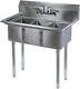 Commercial Stainless Steel Kitchen Three 3 Compartment Bay Sink With 10 Faucet