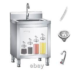 Commercial Stainless Steel Sink Cabinet, Freestanding Kitchen Dishwashing Sink