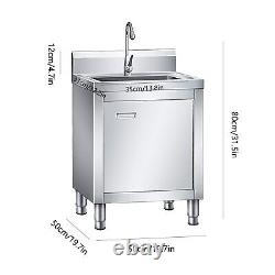 Commercial Stainless Steel Sink Cabinet, Freestanding Kitchen Dishwashing Sink