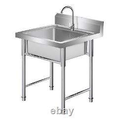 Commercial Stainless Steel Sink Outdoor Single-Bowl Utility Sinks functional